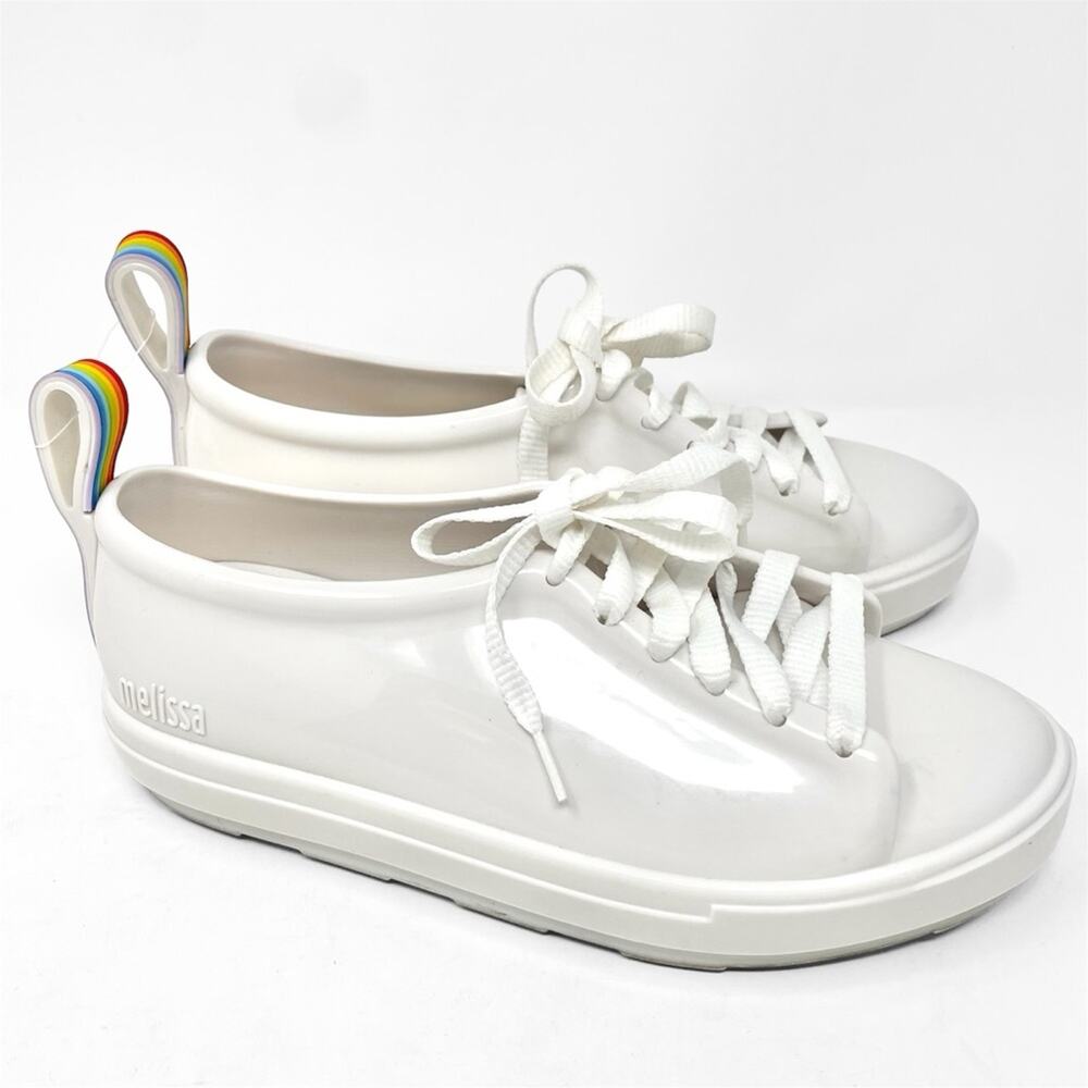 Melissa Rainbow Pride Pull-tab Be Sneakers in White, Women's Size US 6, EU 37